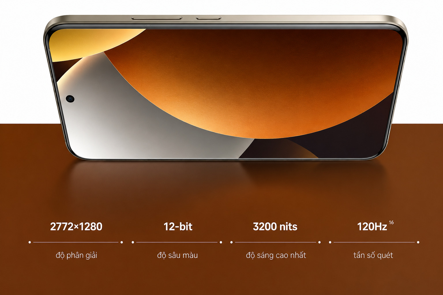 Màn hình CrystalRes AMOLED: Độ sáng 3.200 nits, tần số quét 120Hz