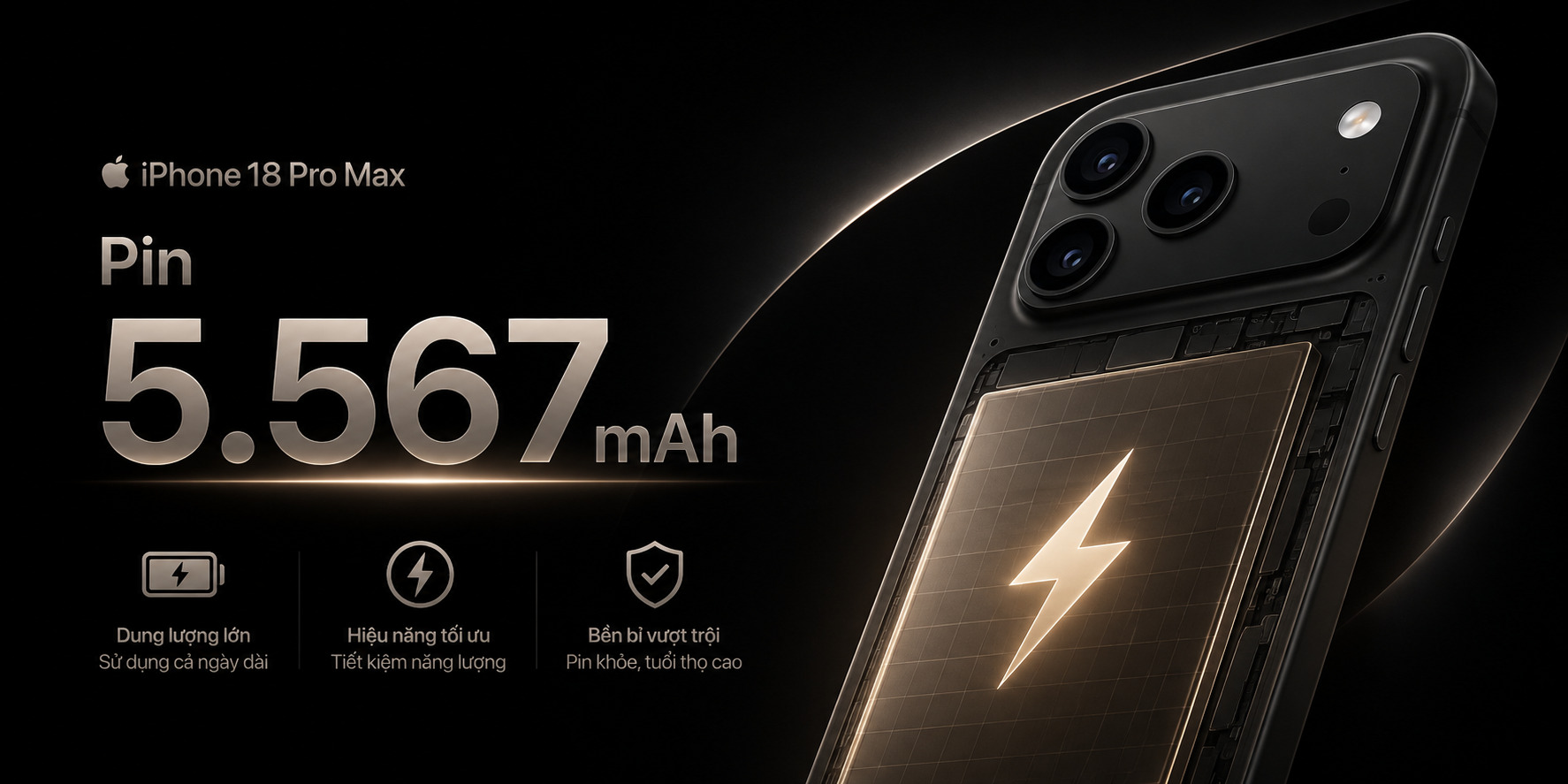 iPhone 18 Pro Max có thể đạt 5.567 mAh ở phiên bản eSIM