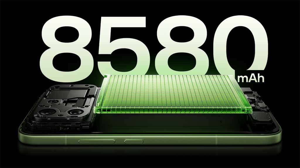 Pin 8.580mAh sử dụng bền bỉ nhiều ngày