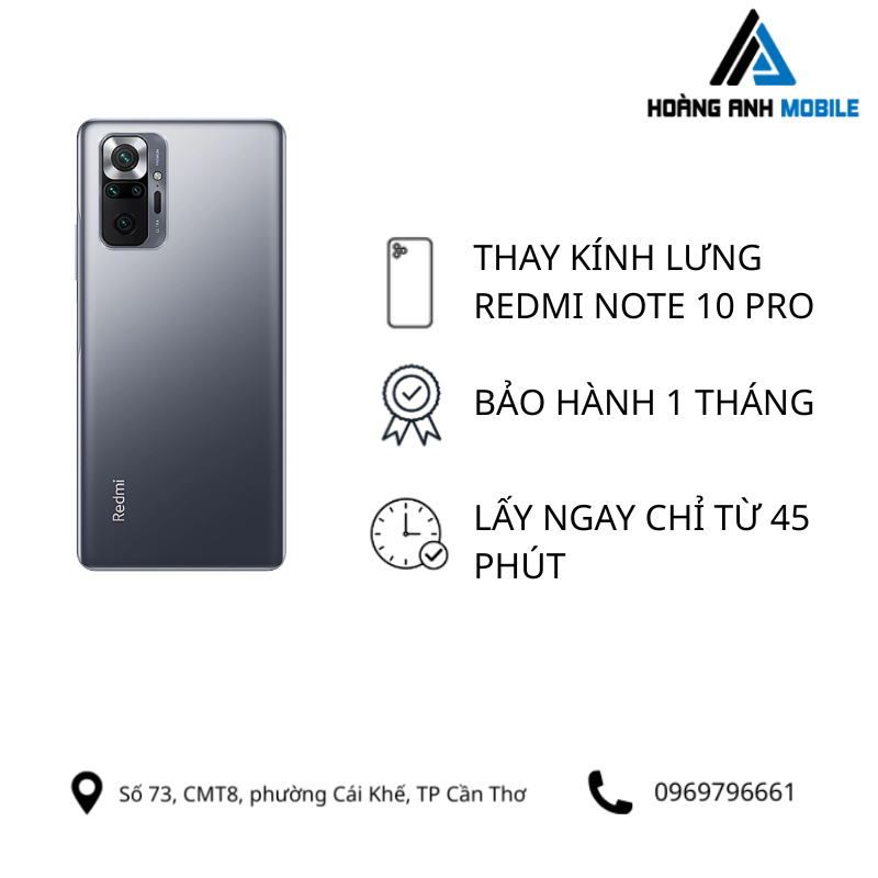 Thay kính lưng Redmi Note 10 Pro