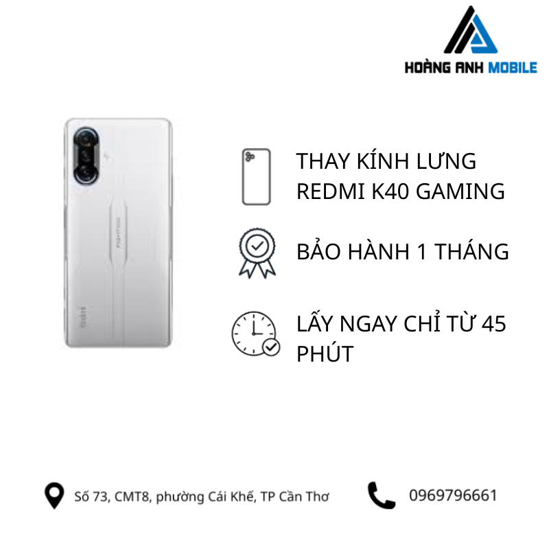 Thay kính lưng Redmi K40 Gaming