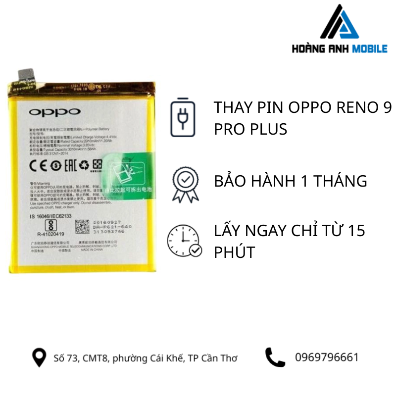 Thay pin Oppo Reno 9 pro plus