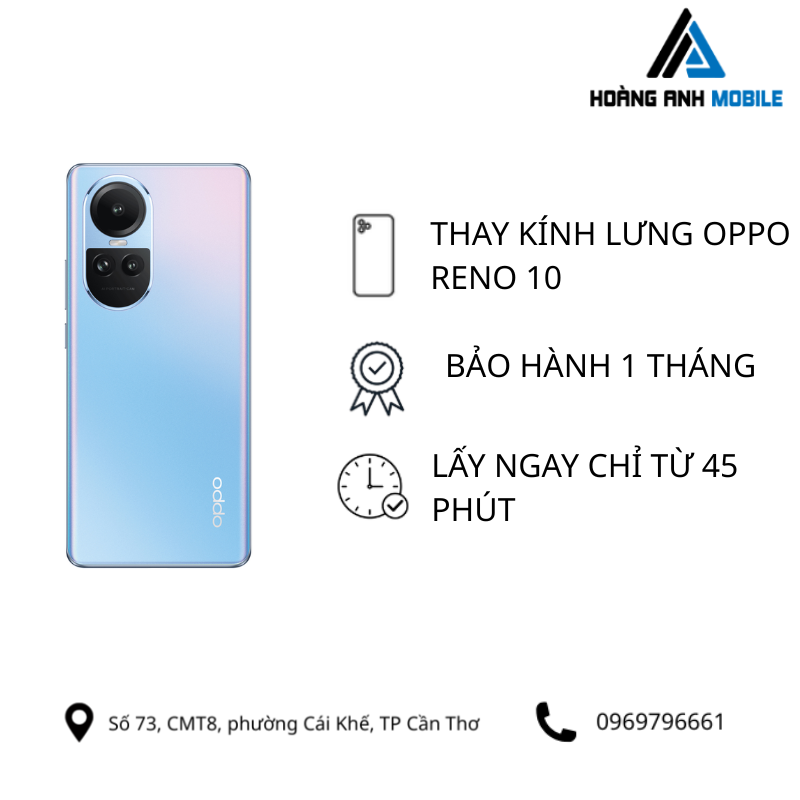 Thay kính lưng Oppo Reno 10