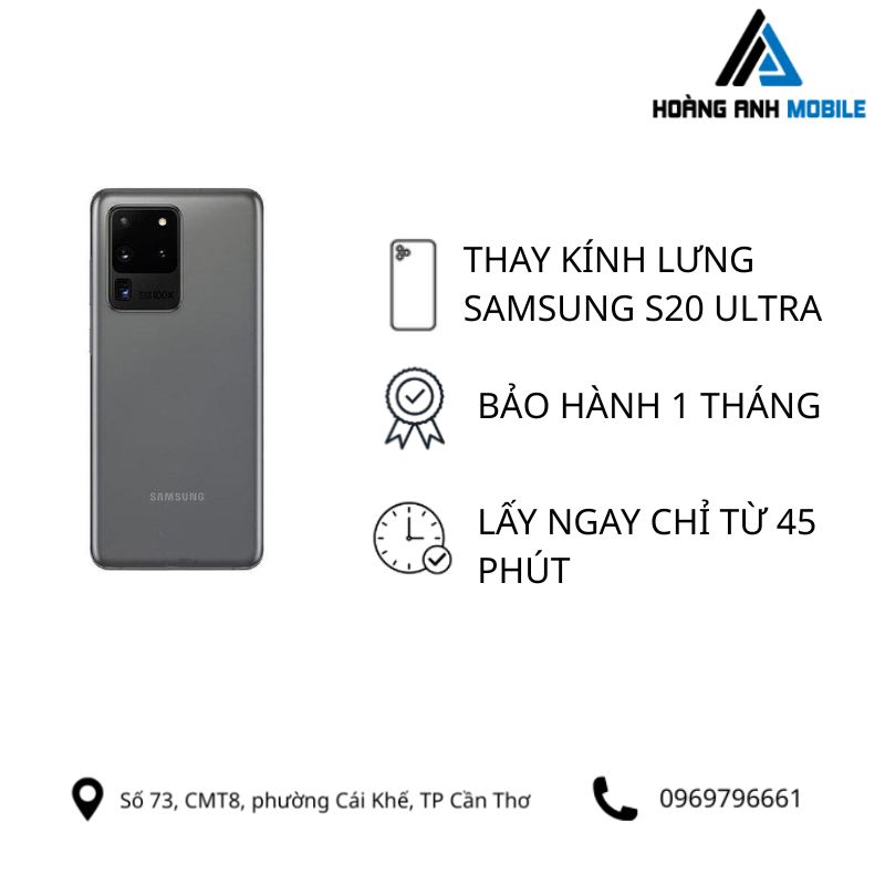Thay kính lưng Samsung S20 Ultra