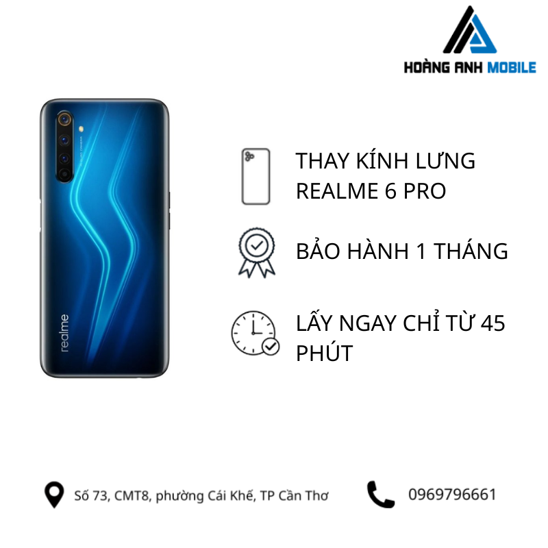 Thay kính lưng Realme 6 Pro