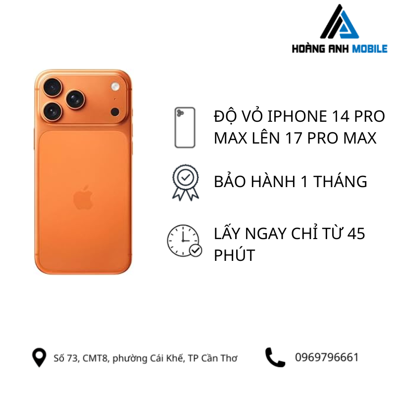 Độ vỏ iPhone 14 Pro Max lên 17 Pro Max