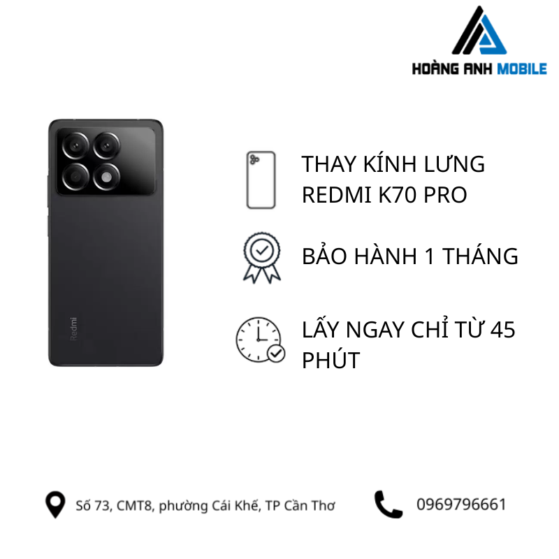 Thay kính lưng Redmi K70 Pro
