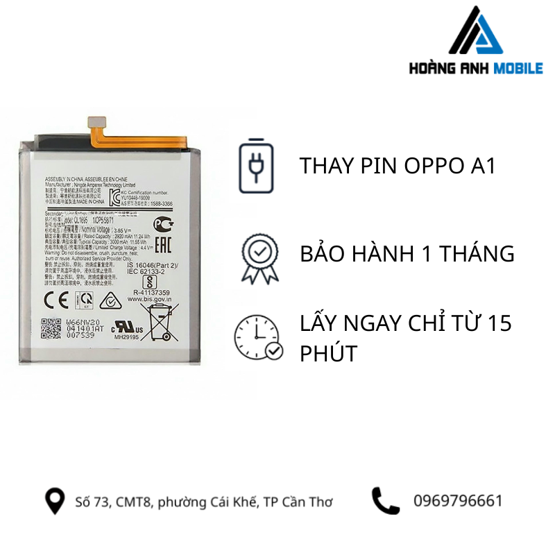 Thay pin Oppo A1