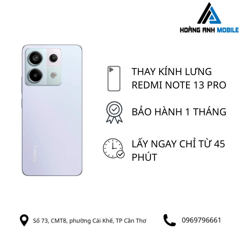 Thay kính lưng Redmi Note 13 Pro