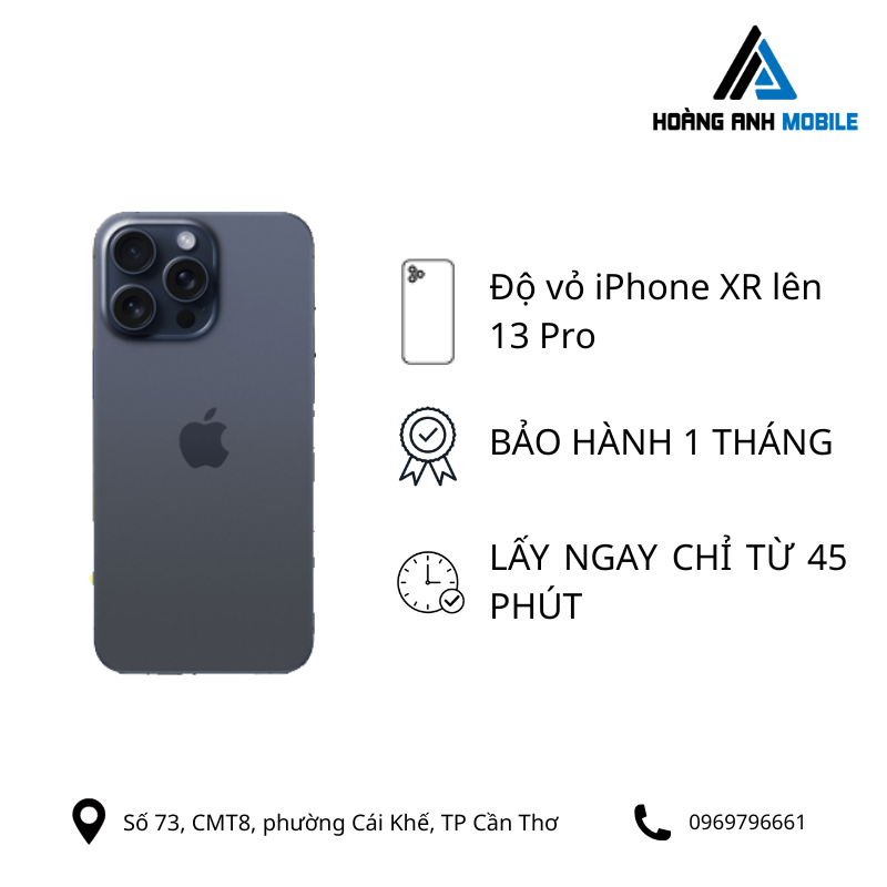 Độ vỏ iPhone XR lên 15 Pro