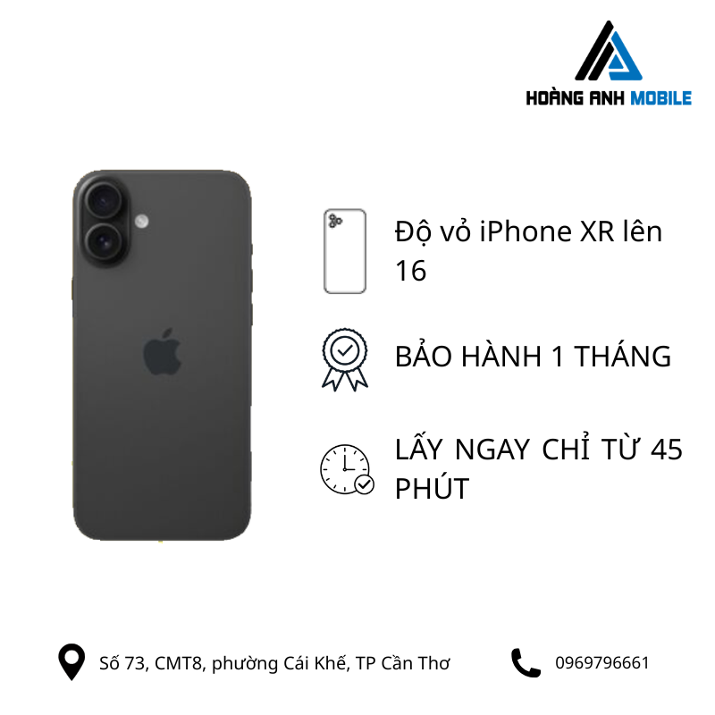 Độ vỏ iPhone Xr lên 16