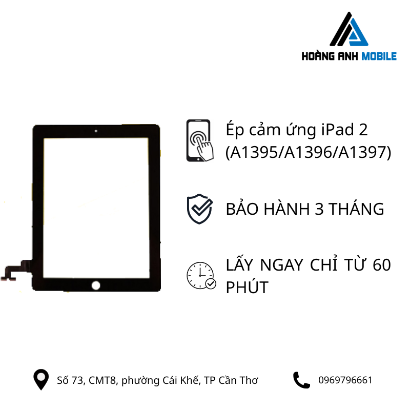 Ép cảm ứng iPad 2 (A1395/A1396/A1397)