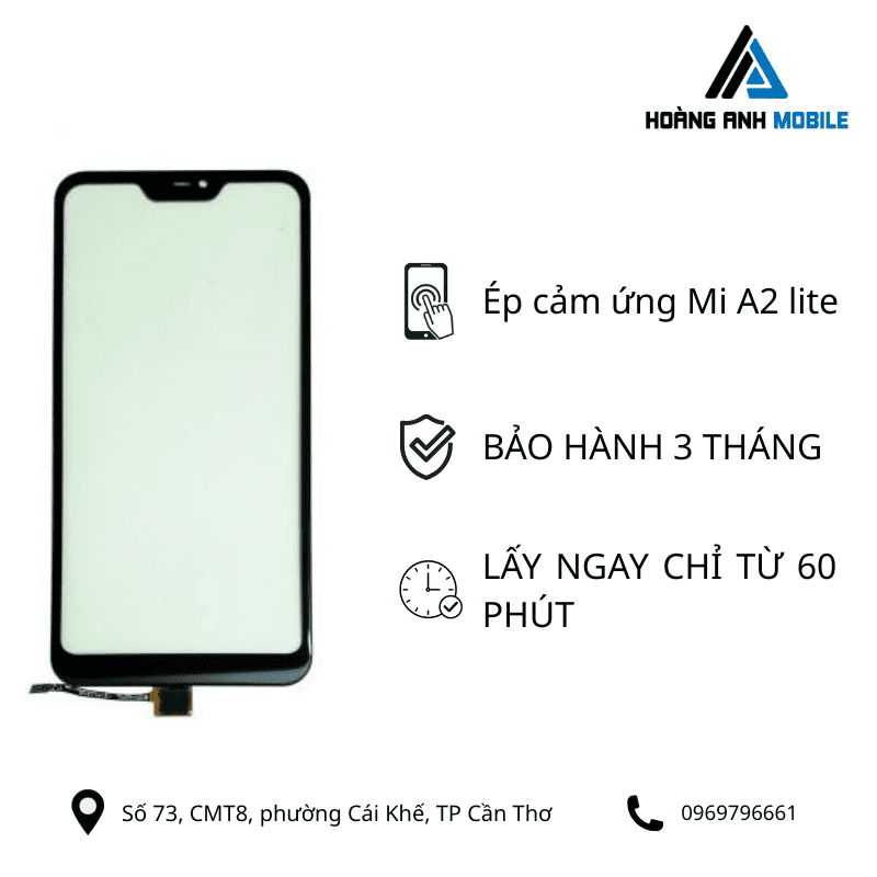 Ép cảm ứng Mi A2 lite