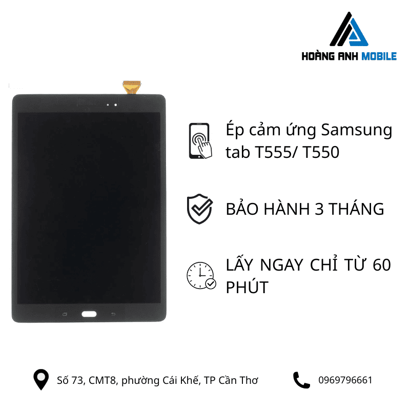 Ép cảm ứng Samsung tab T555/ T550