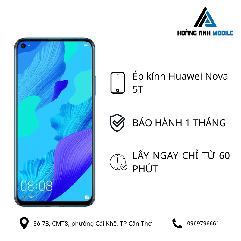 Ép kính Huawei Nova 5T