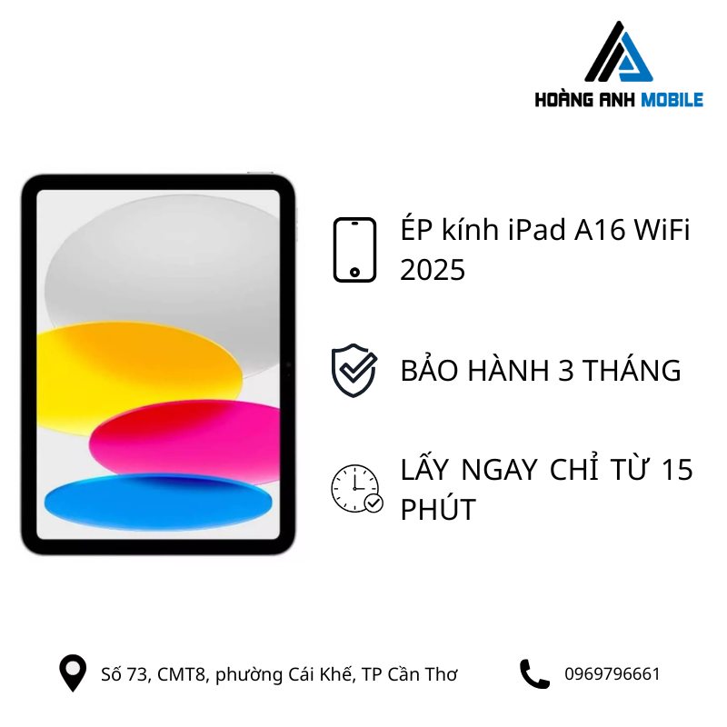 ÉP kính iPad A16 WiFi 2025