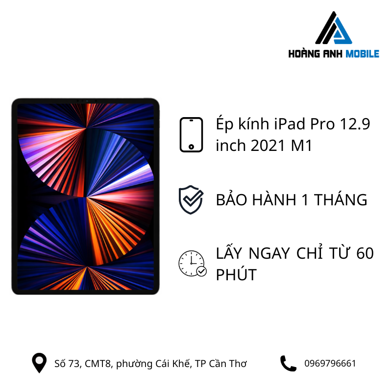 Ép kính iPad Pro 12.9 inch 2021 M1