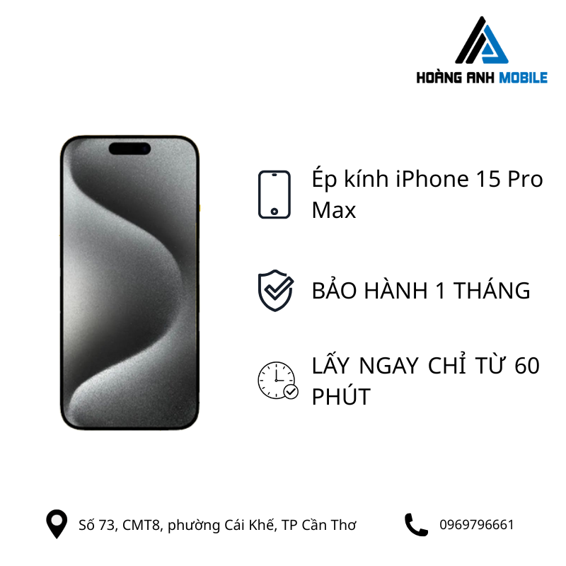 Ép kính iPhone 15 Pro Max
