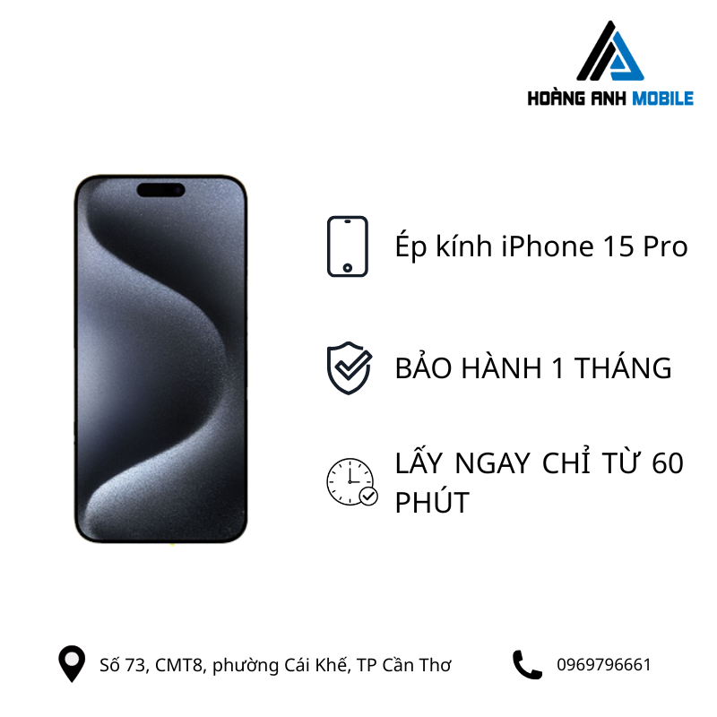Ép kính iPhone 15 Pro