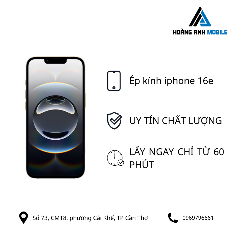 Ép kính iphone 16e