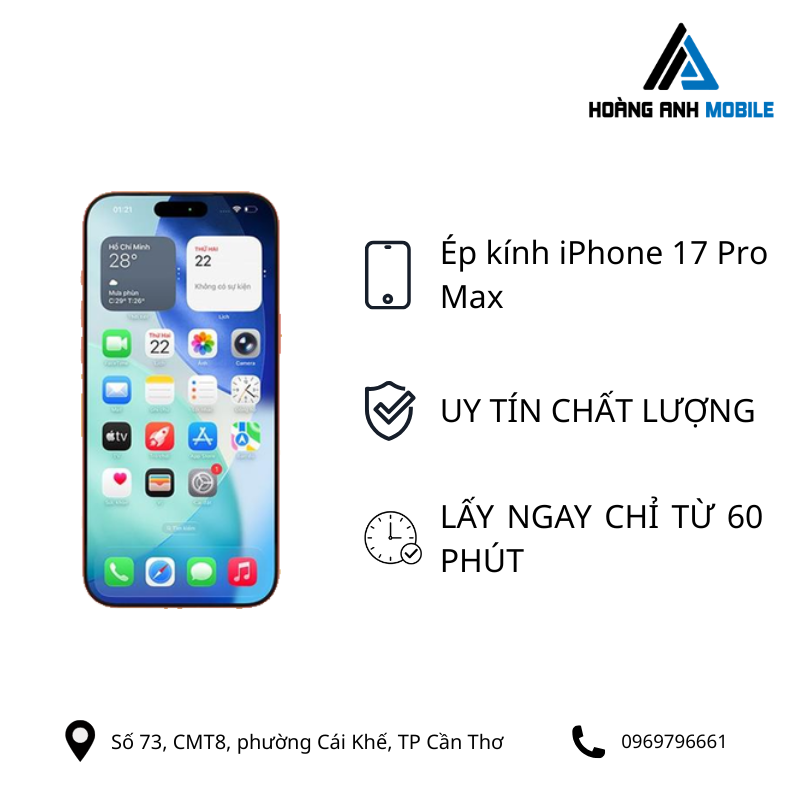 Ép kính iPhone 17 Pro Max