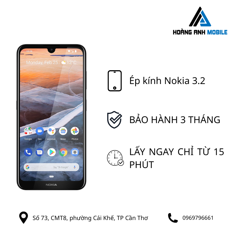 Ép kính Nokia 3.2