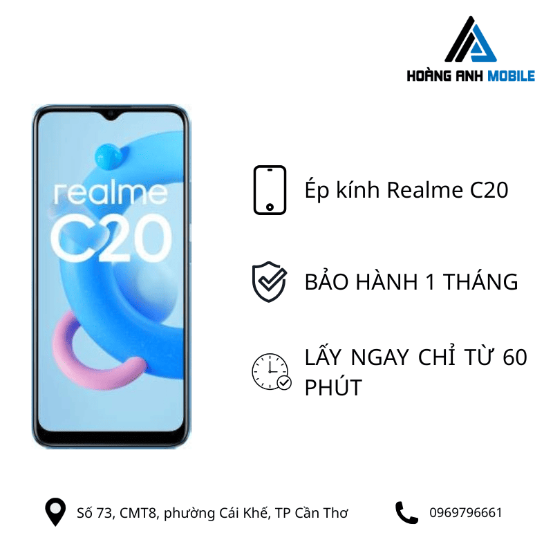 Ép kính Realme C20