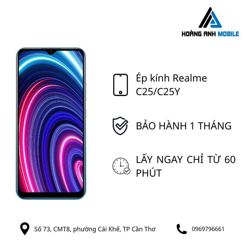 Ép kính Realme C25/C25Y