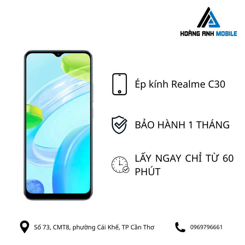 Ép kính Realme C30