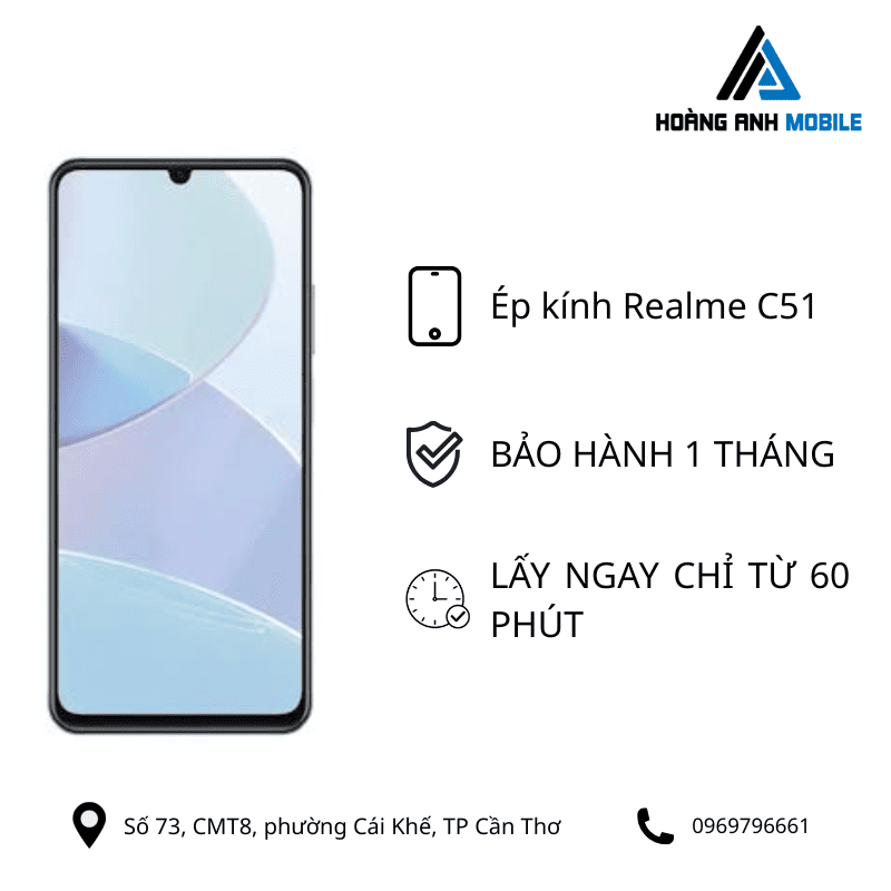 Ép kính Realme C51