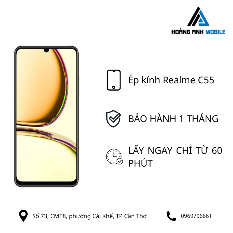 Ép kính Realme C55