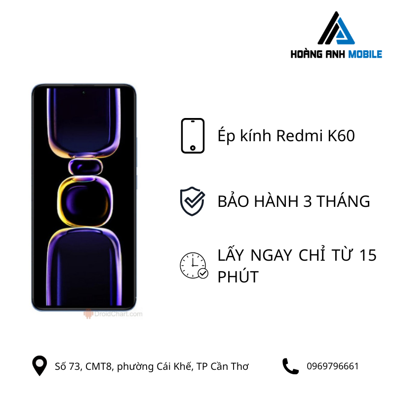 Ép kính Redmi K60/K60 Pro
