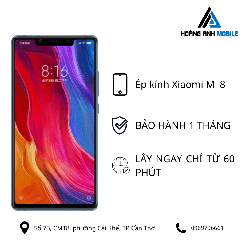 Ép kính Xiaomi Mi 8