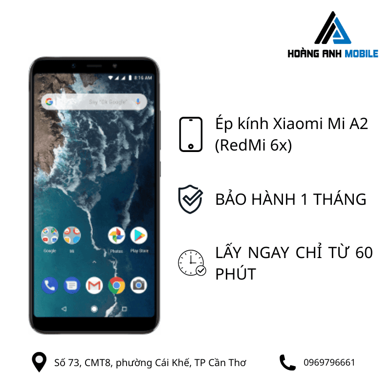 Ép kính Xiaomi Mi RedMi 6x