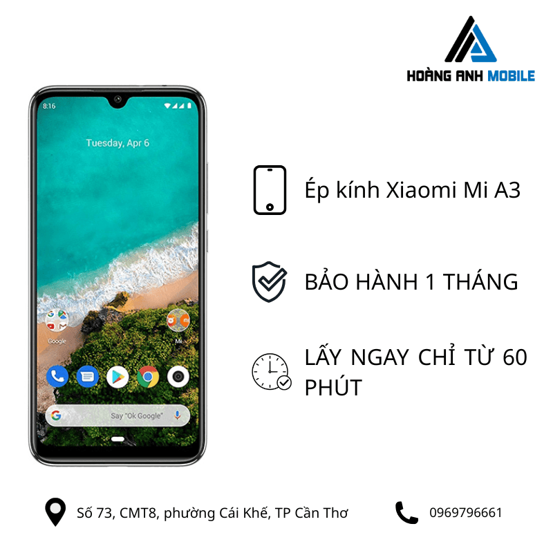 Ép kính Xiaomi Mi A3
