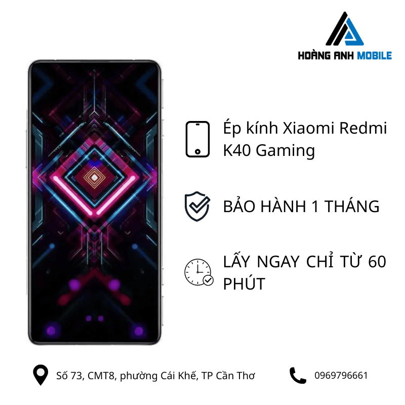 Ép kính Xiaomi Redmi K40 Gaming