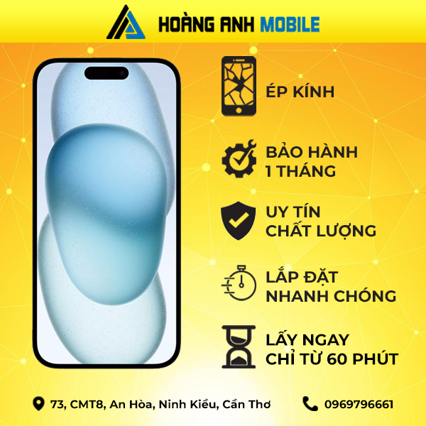 Ép kính iPhone 15 Plus