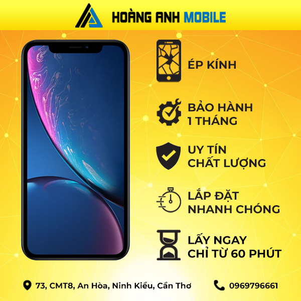 Ép kính iPhone Xr