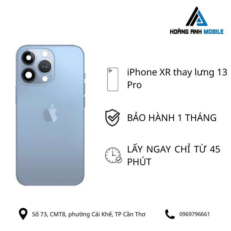 iPhone XR thay lưng 12Pro/13Pro/14Pro