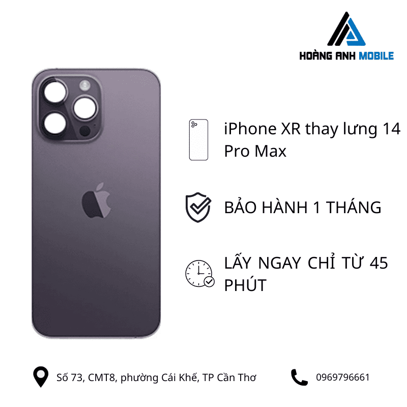iPhone XS Max thay lưng 13 Pro Max/14 Pro Max cam to