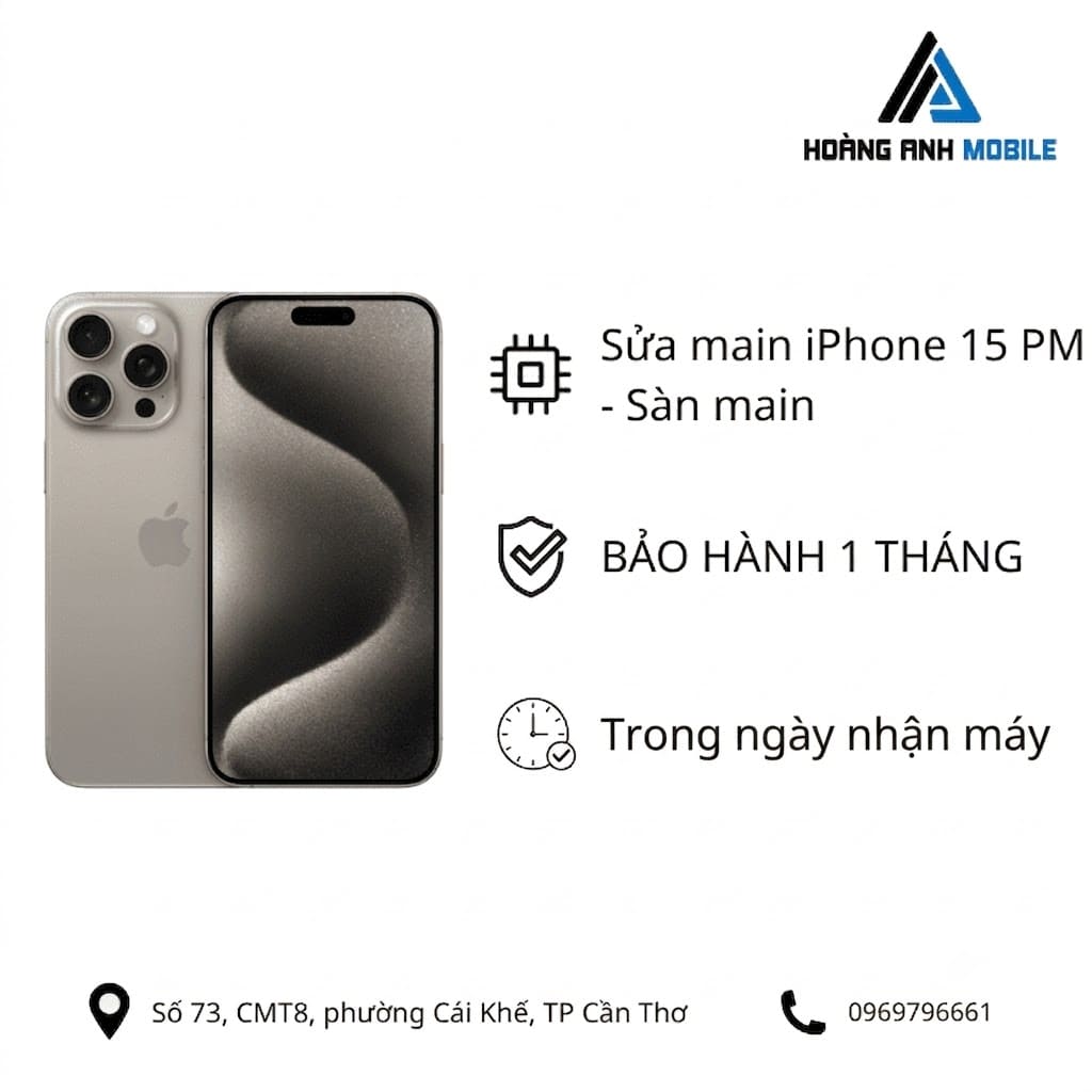 Sửa main iPhone 15 PM - Sàn main