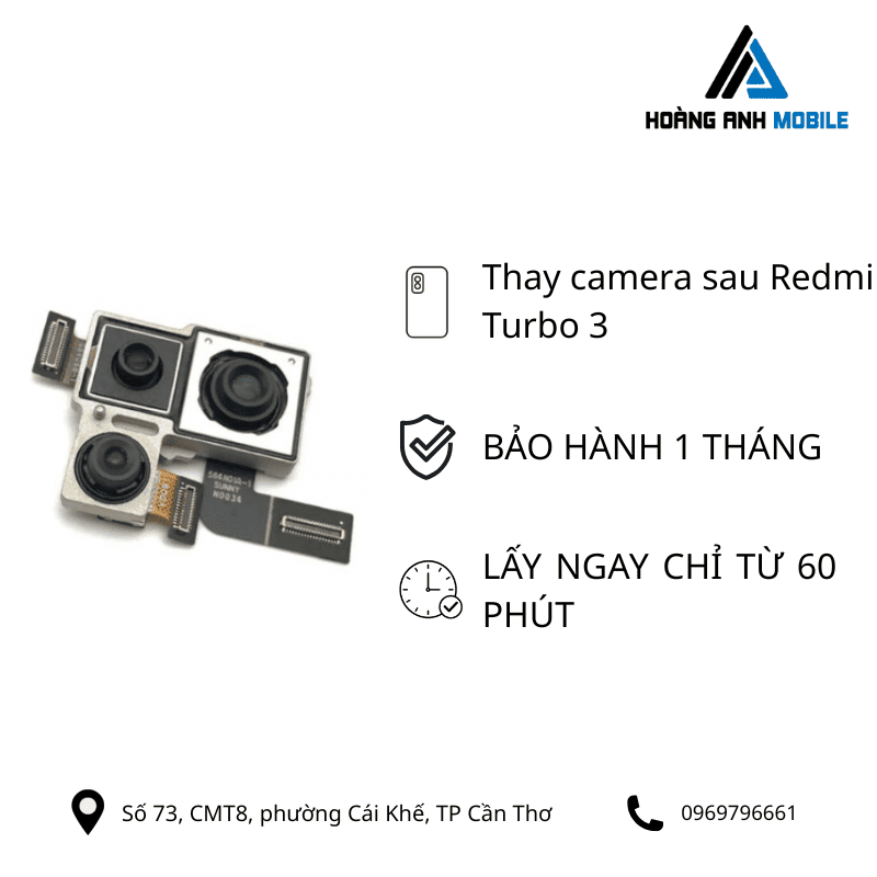 Thay camera sau Redmi Turbo 3