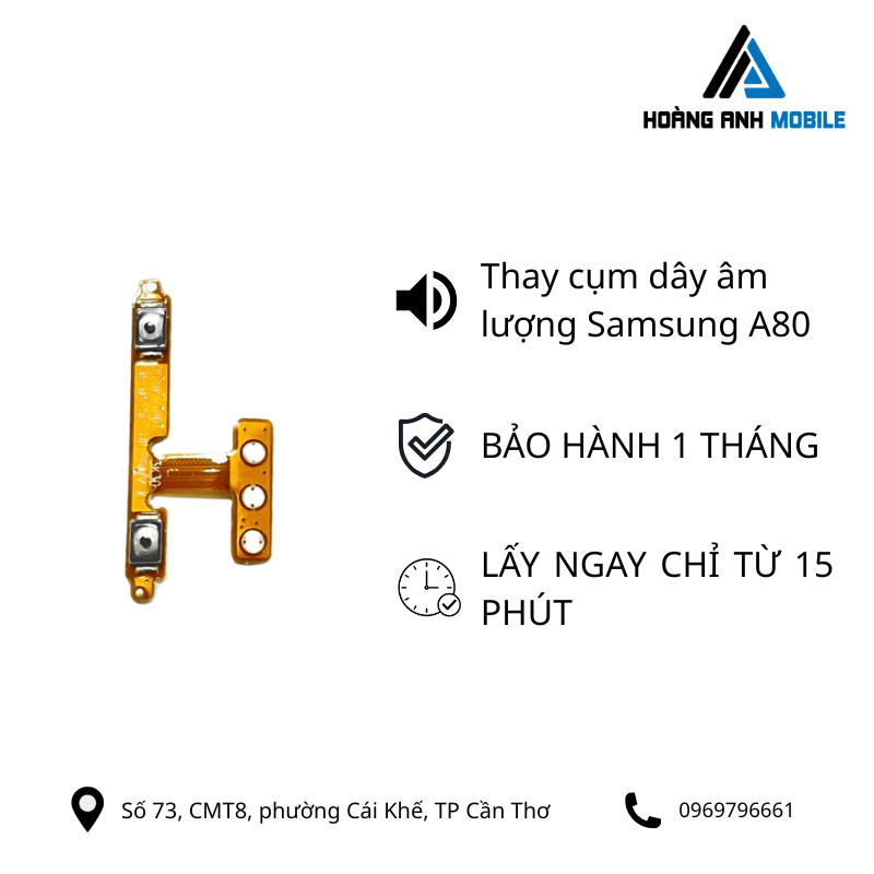 Thay cụm dây âm lượng Samsung A80