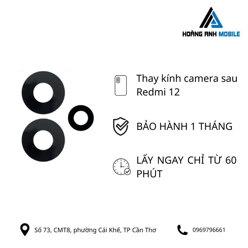 Thay kính camera sau Redmi 12