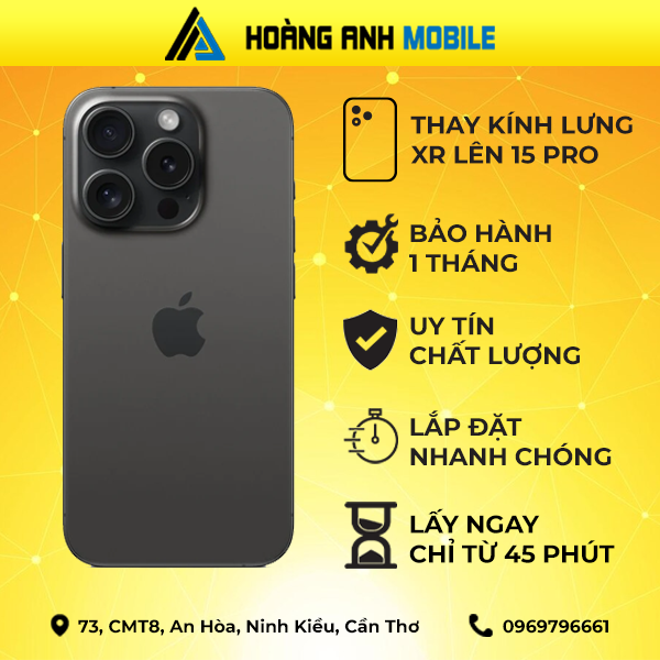 Thay Kính Lưng Xr lên 12Pro/13Pro/14Pro/15Pro/16Pro