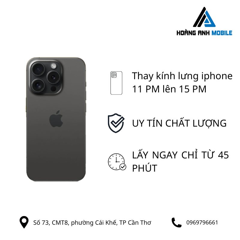 Thay kính lưng iPhone 11 lên 15Pro/16Pro