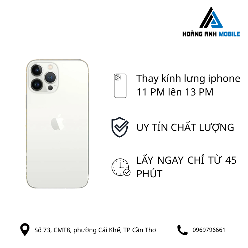 Thay kính lưng iPhone 11 Pro lên 12 Pro/13Pro/14Pro