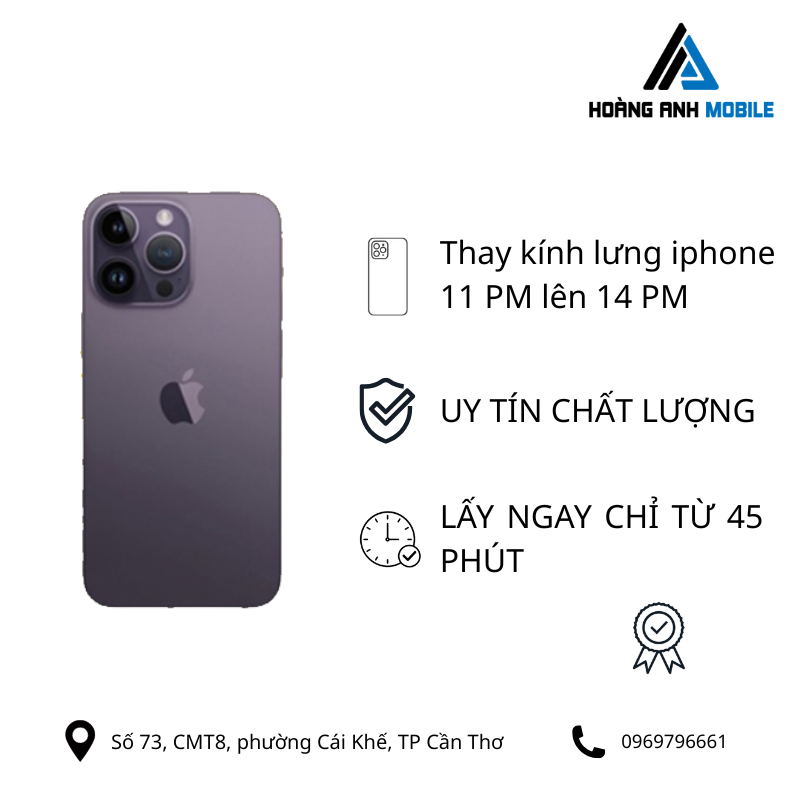 Thay kính lưng iphone 11 Pro Max lên 12prm/13prm /14prm