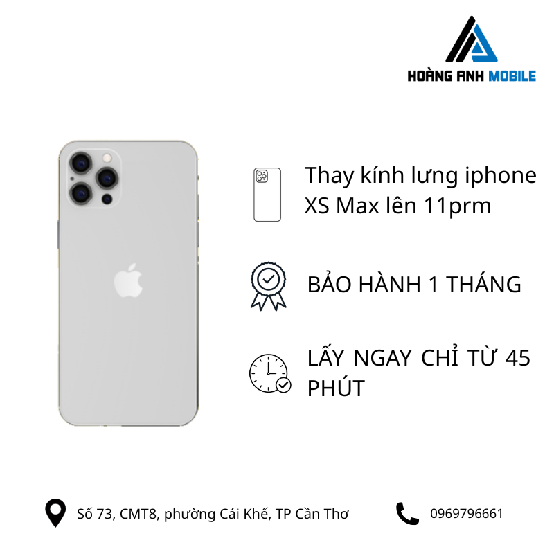 Thay kính lưng Xs Max lên 11Prm/12Prm