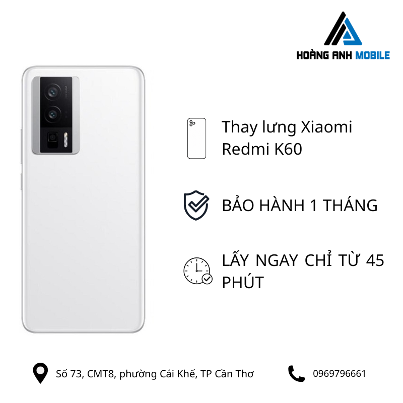 Thay kính lưng Xiaomi Redmi K60